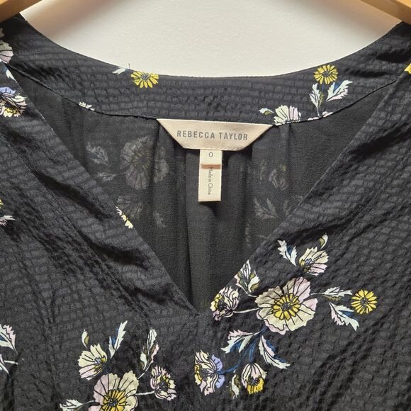 Rebecca Taylor Silk Kelsey Floral Dress sz 0 / XS Elegant Date Night Midi A-Line - Picture 8 of 13